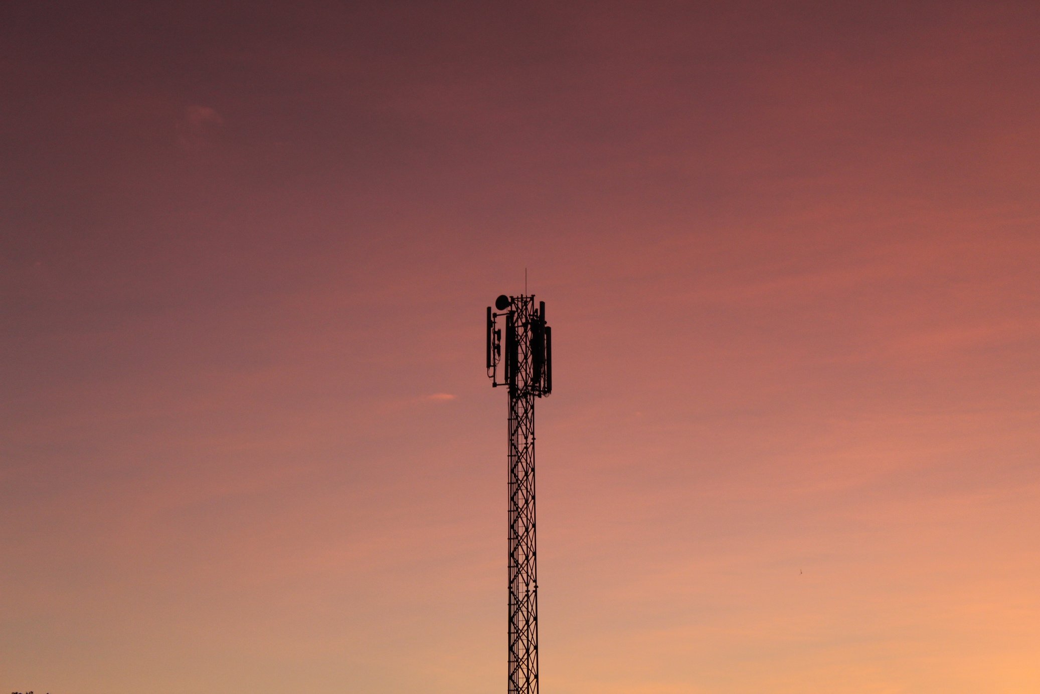 Radio Tower Against the Sky at Sunset